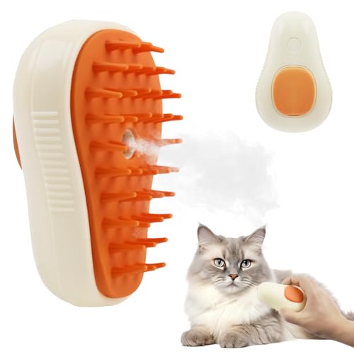 Qpets Electric Pet Steam Hair Brush, Bath-free Pet Hair Cleaning Brush Grooming Brush with Rotatable Handle USB Rechargeable 2 in 1 Steam Massage Brush Pet Hair Brush Remove Mat Shedding Qpets Electric Pet Steam Hair Brush, Bath-free Pet Hair Cleaning Brush Grooming Brush with Rotatable Handle USB Rechargeable 2 in 1 Steam Massage Brush Pet Hair Brush Remove Mat Shedding